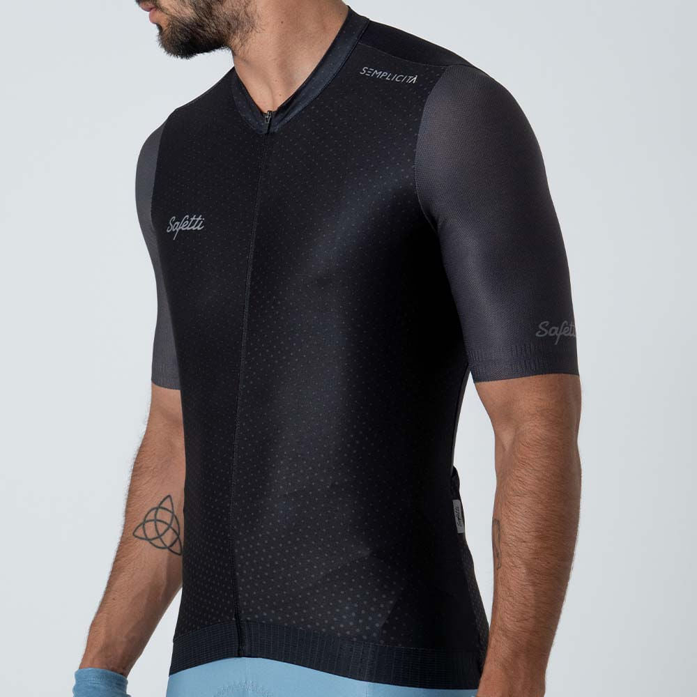 CAMISA CICLISMO MANGA CORTA NERO PARA HOMBRE