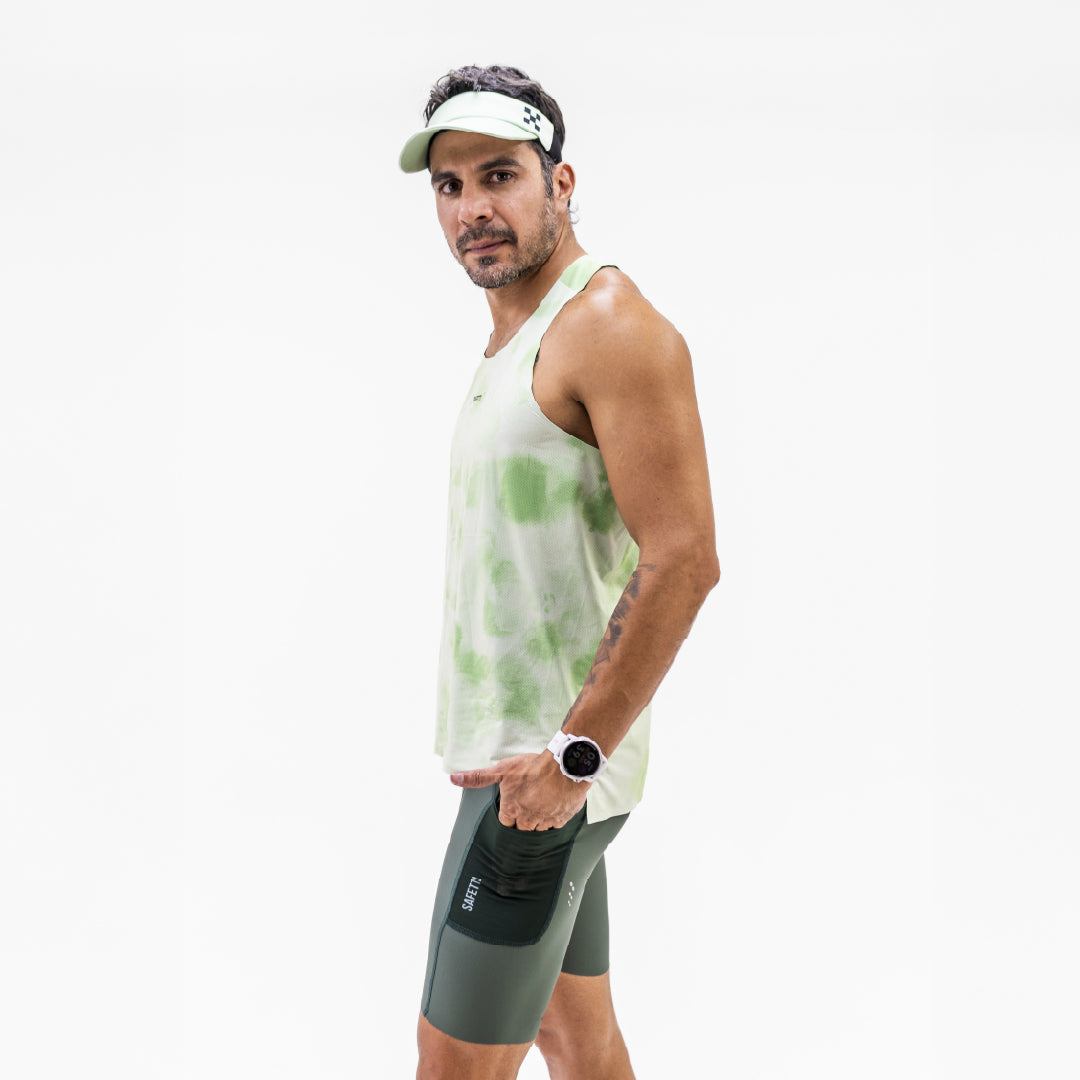 CAMISETA RUNNING MANGA SISA TIDE VERDE PARA HOMBRE