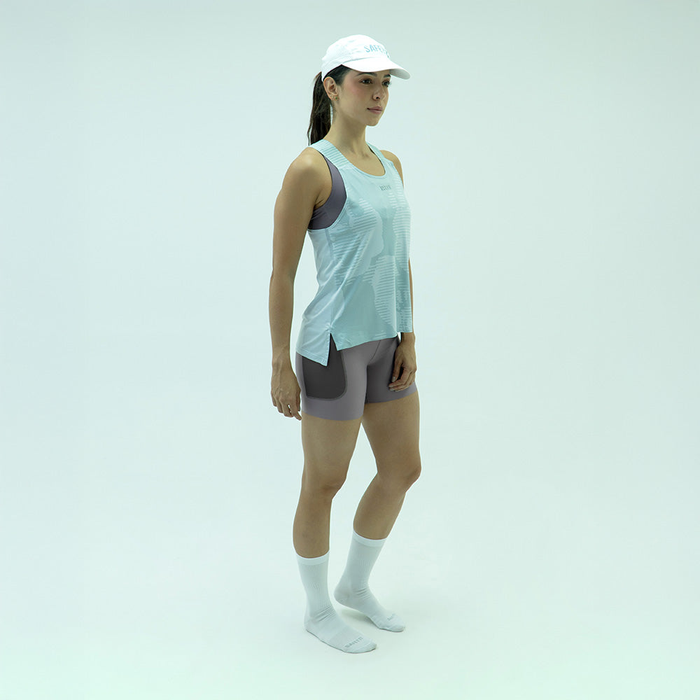 CAMISETARUNNING MANGA SISA SKYBLUE AZUL CLARO PARA MUJER