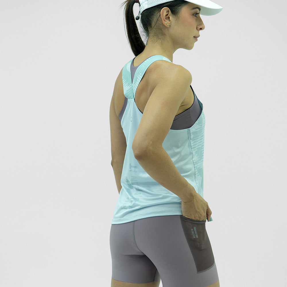 CAMISETARUNNING MANGA SISA SKYBLUE AZUL CLARO PARA MUJER