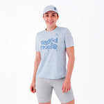 CAMISETA RUNNING MANGA CORTA PRO 405 AZUL CLARO PARA MUJER
