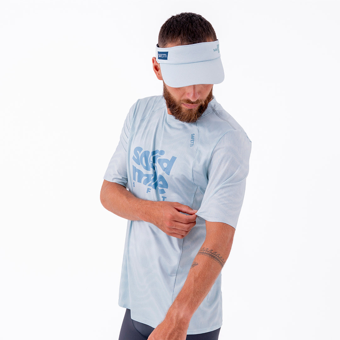 CAMISETA RUNNING MANGA CORTA PRO 405 AZUL CLARO PARA HOMBRE