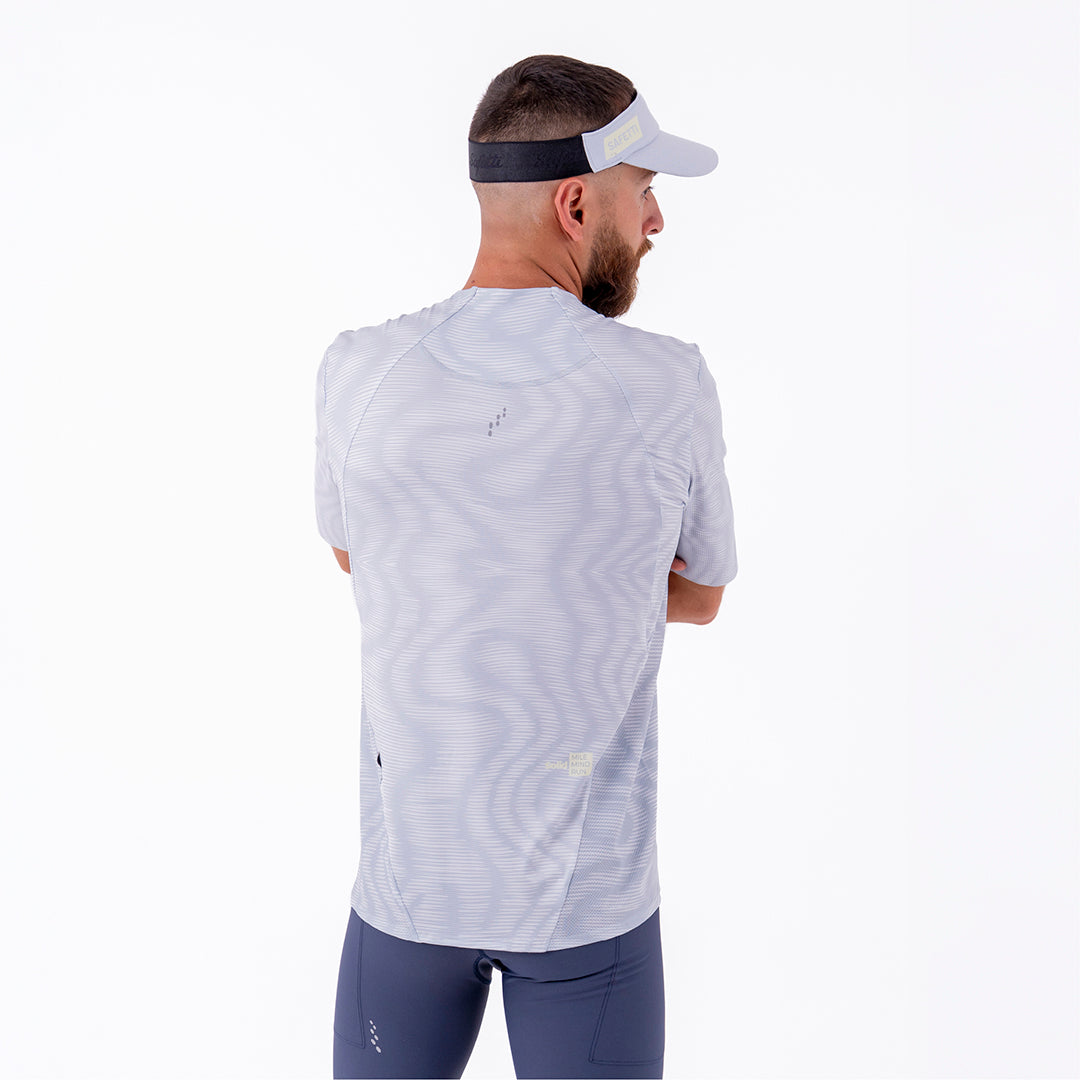 CAMISETA RUNNING MANGA CORTA PRO 405 GRIS CLARO PARA HOMBRE