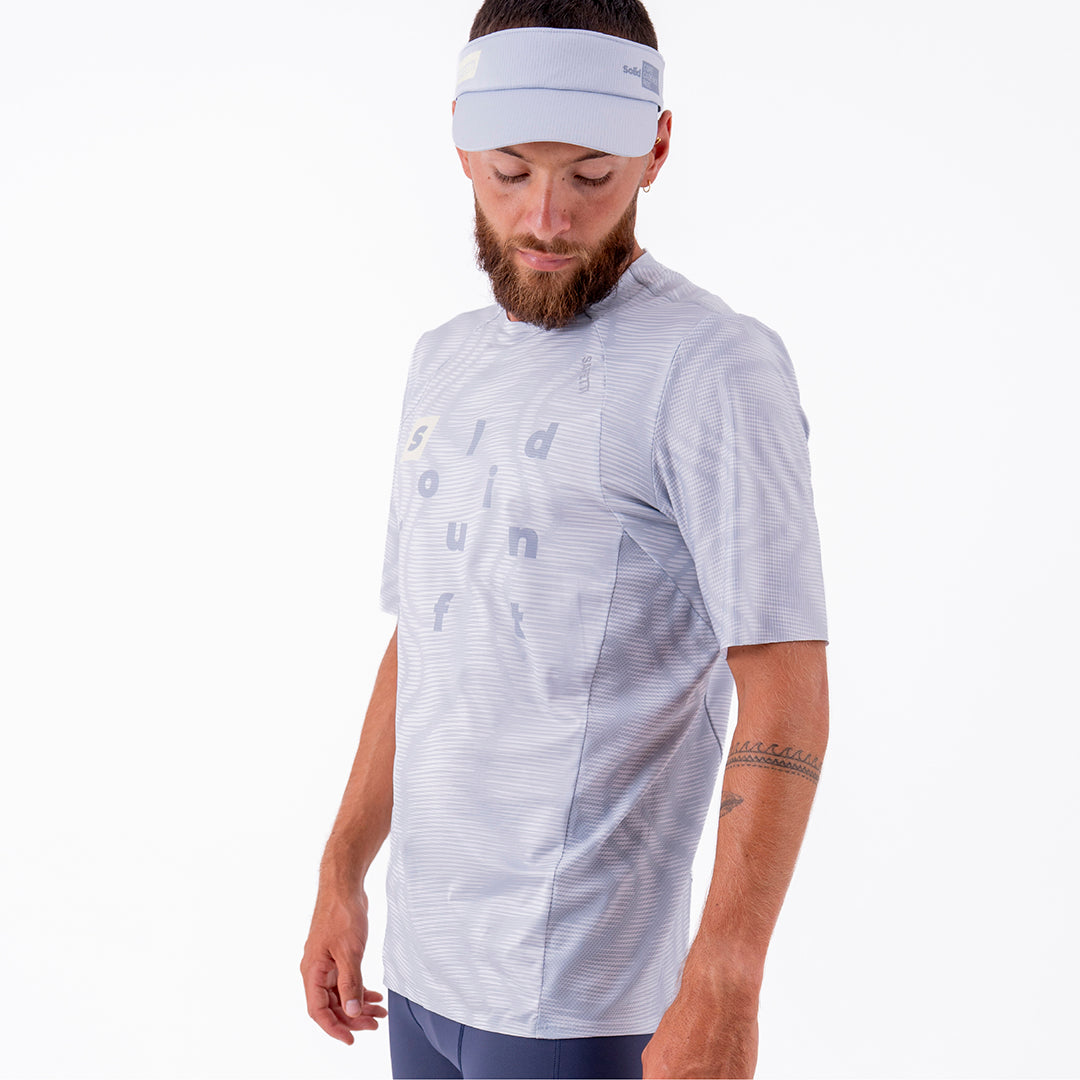 CAMISETA RUNNING MANGA CORTA PRO 405 GRIS CLARO PARA HOMBRE