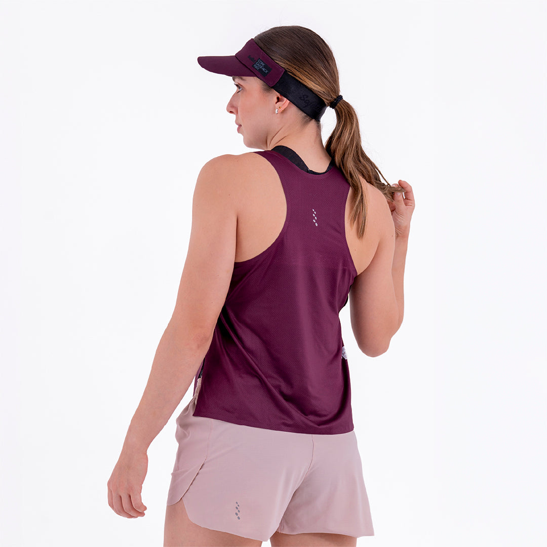 CAMISETA RUNNING MANGA SISA LEVIT CIRUELA PARA MUJER