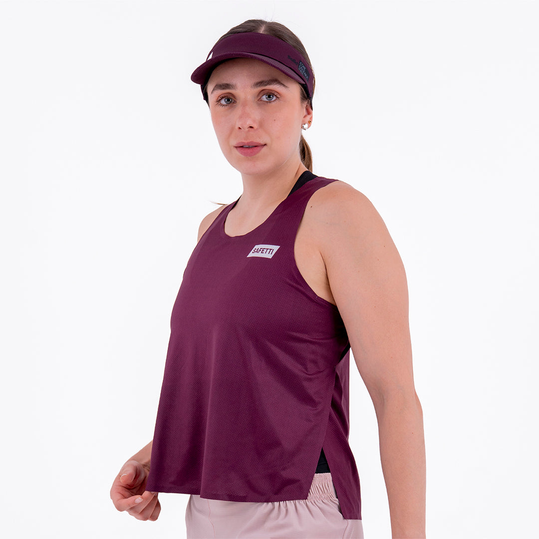 CAMISETA RUNNING MANGA SISA LEVIT CIRUELA PARA MUJER