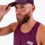CAMISETA RUNNING MANGA SISA LEVIT CIRUELA PARA HOMBRE