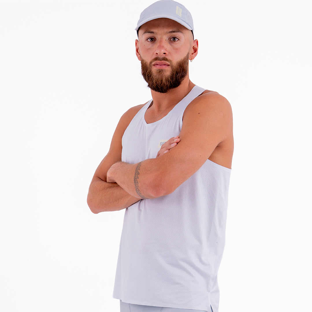 CAMISETA RUNNING MANGA SISA LEVIT GRIS CLARO PARA HOMBRE