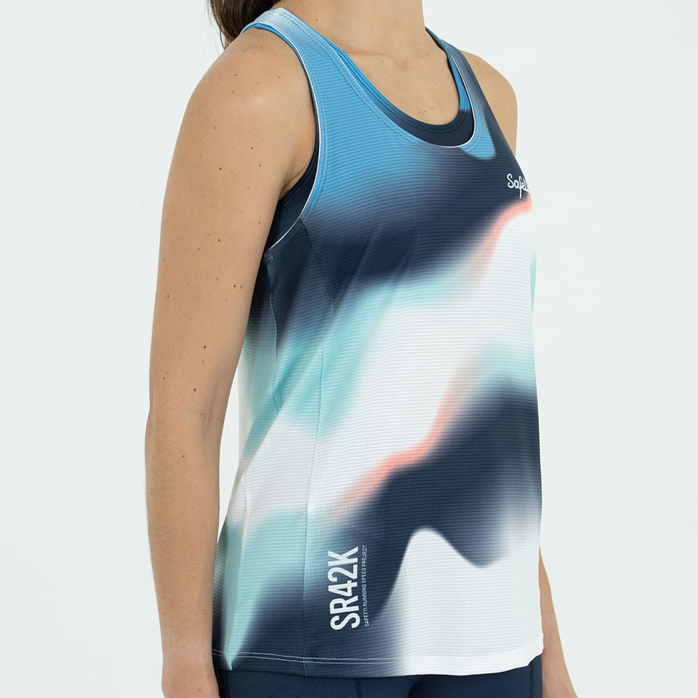 CAMISETA RUNNING MANGA SISA AURORA BLUE PARA MUJER