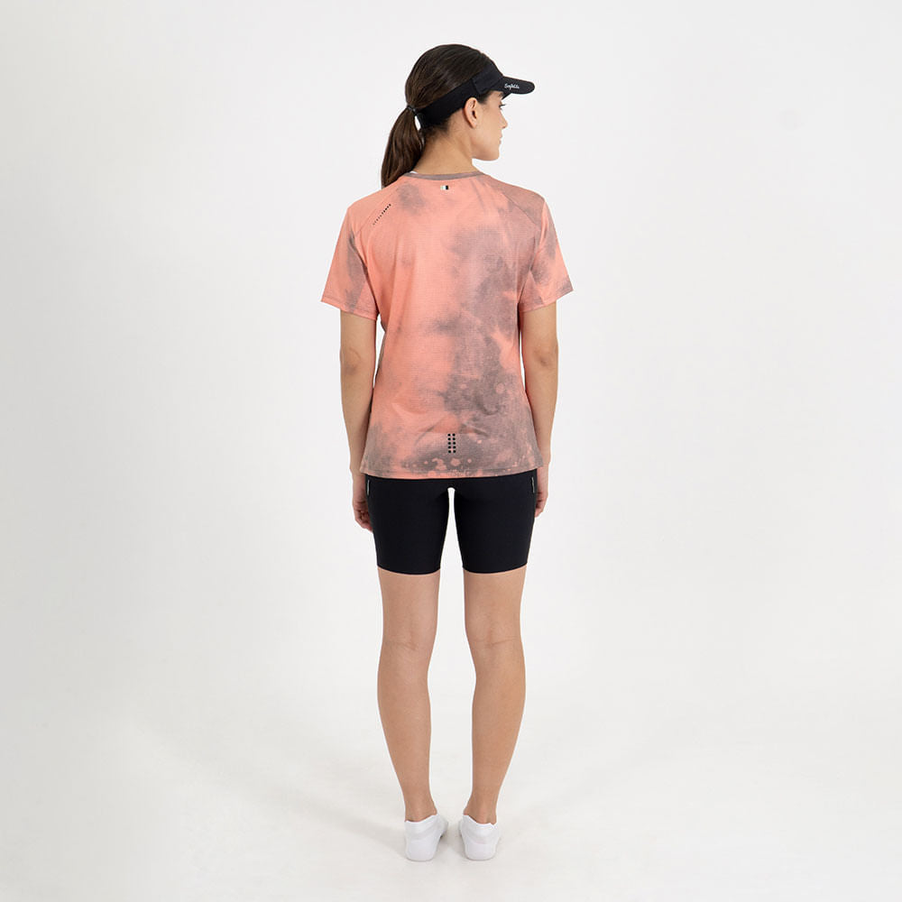 CAMISETA RUNNING MANGA CORTA MOISTURE CORAL PARA MUJER