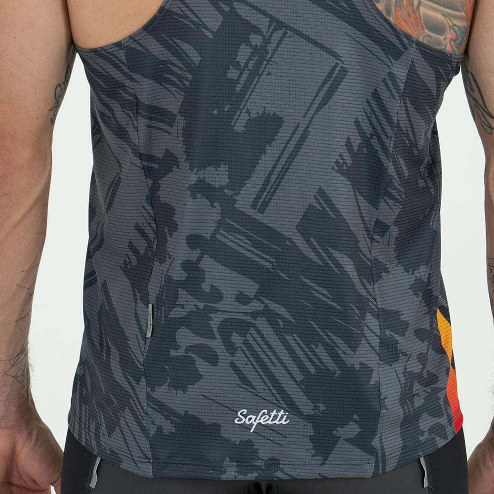 CAMISETA RUNNING MANGA SISA GRUNGE GRAY PARA HOMBRE