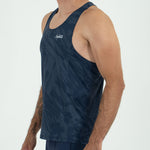 CAMISETA RUNNING MANGA SISA GRUNGE BLUE PARA HOMBRE