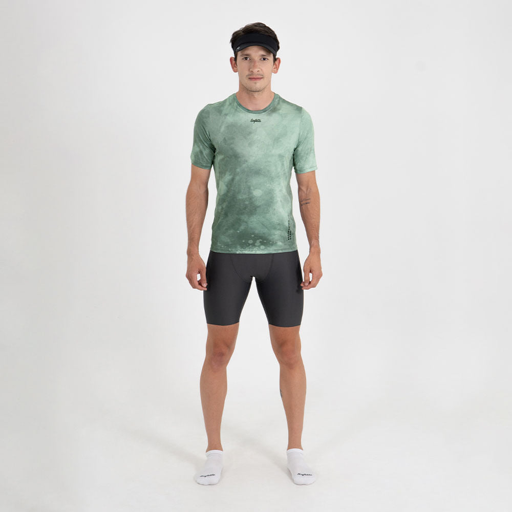 CAMISETA RUNNING MANGA CORTA MOISTURE OLIVE PARA HOMBRE