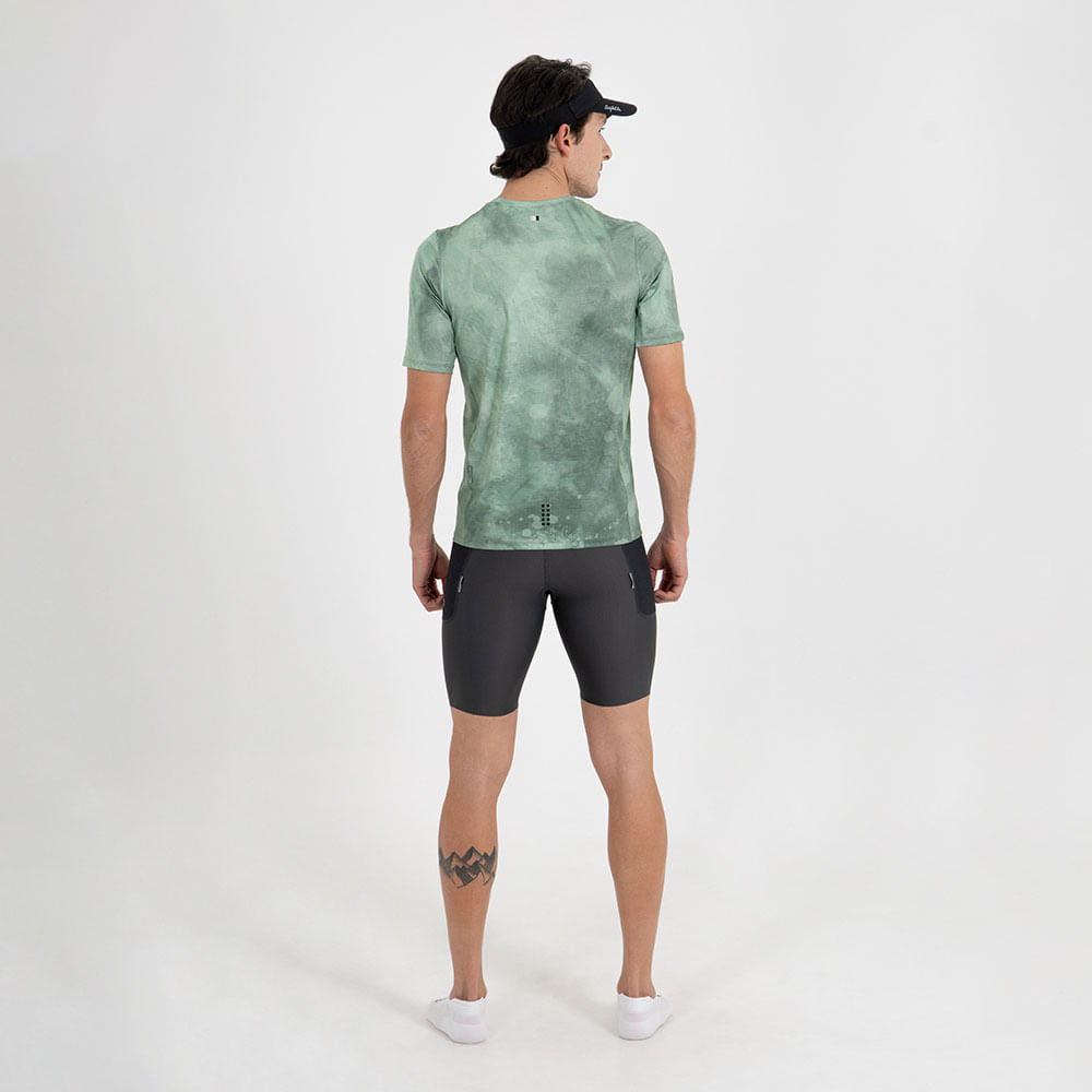 CAMISETA RUNNING MANGA CORTA MOISTURE OLIVE PARA HOMBRE