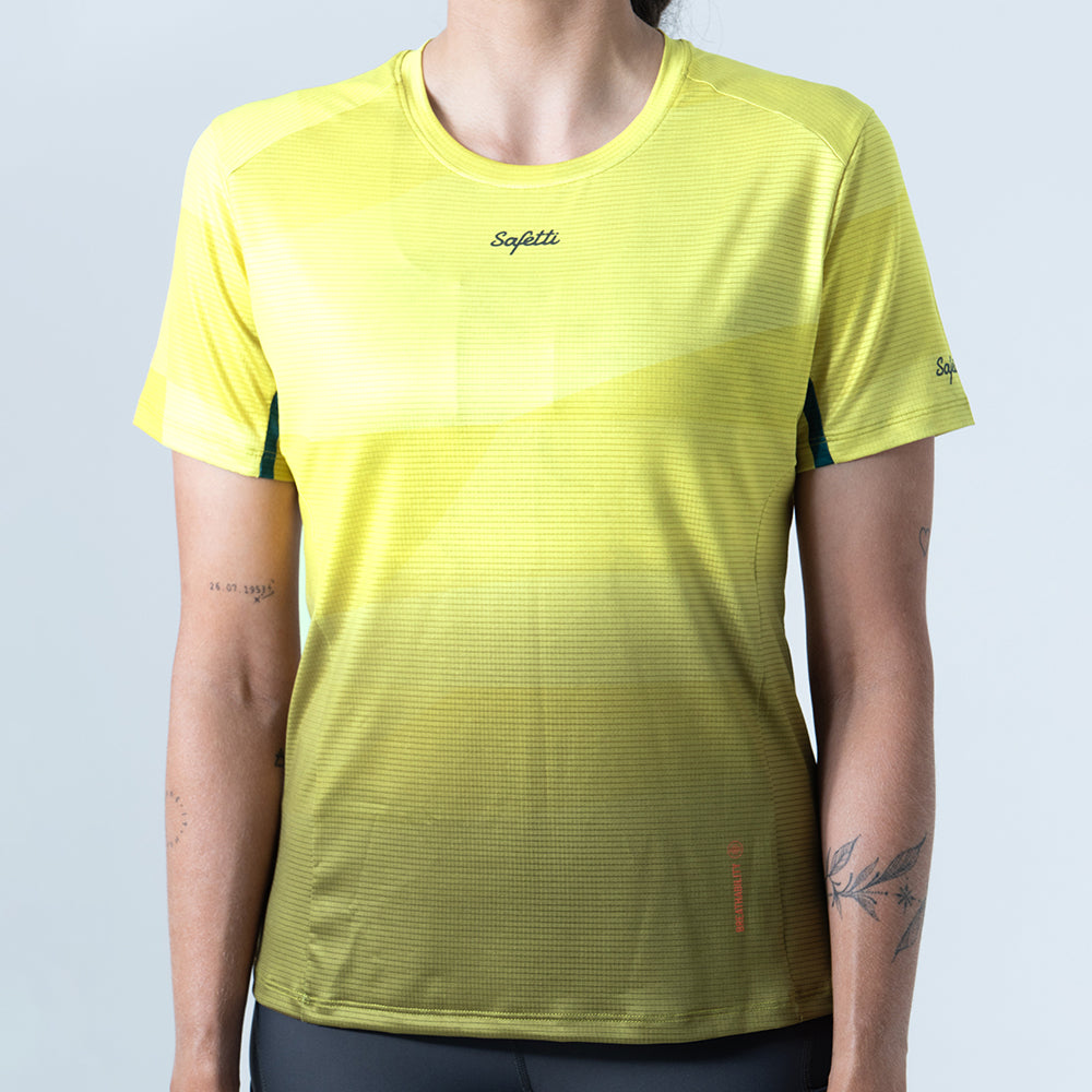 CAMISETA RUNNING MANGA CORTA LIMA PARA MUJER