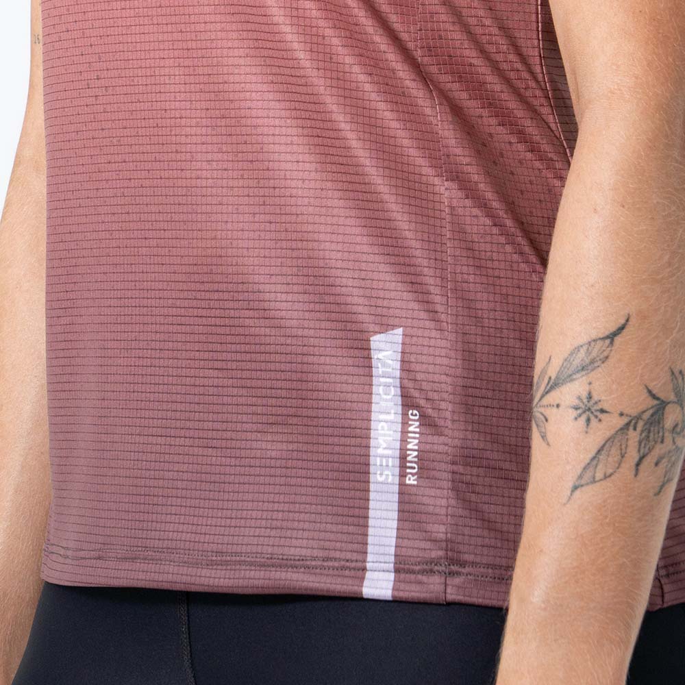 CAMISETA RUNNING MANGA CORTA SICILIA ROSA PONCHE PARA MUJER