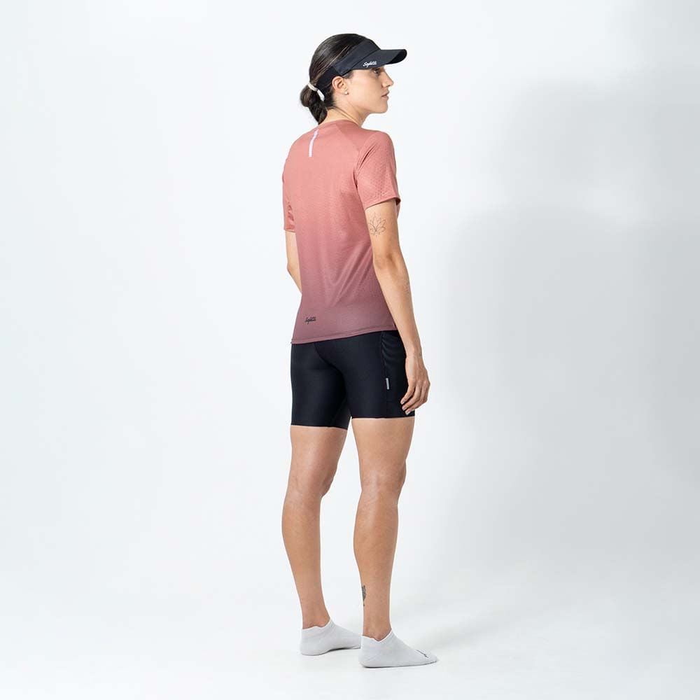 CAMISETA RUNNING MANGA CORTA SICILIA ROSA PONCHE PARA MUJER