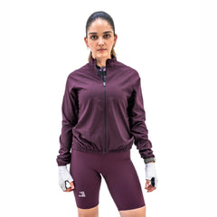 CHAQUETA CICLISMO AQUALITE  CIRUELA PARA MUJER