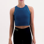 CROPTOP RUNNING/PÁDEL POCKET BLUE PARA MUJER