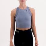 CROPTOP RUNNING/PÁDEL POCKET GRAY PARA MUJER