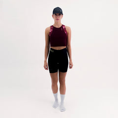CROPTOP RUNNING/PÁDEL POCKET WINE PARA MUJER