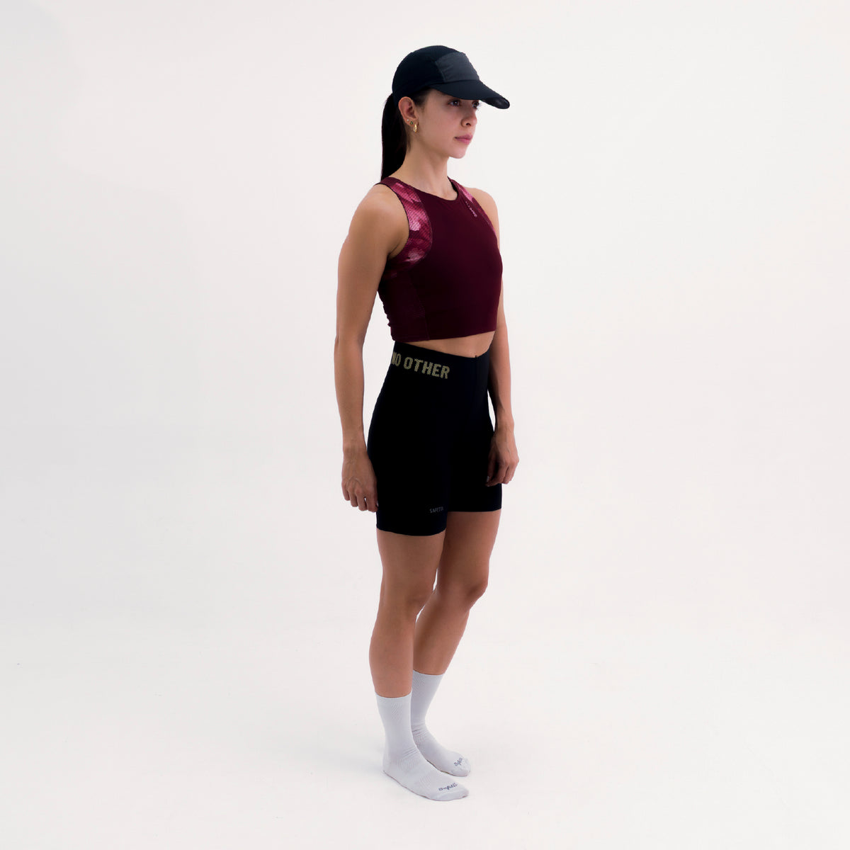 CROPTOP RUNNING/PÁDEL POCKET WINE PARA MUJER