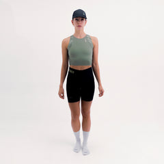 CROPTOP RUNNING/PÁDEL POCKET GREEN PARA MUJER