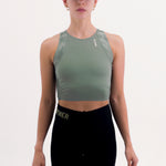 CROPTOP RUNNING/PÁDEL POCKET GREEN PARA MUJER