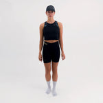 CROPTOP RUNNING/PÁDEL POCKET BLACK PARA MUJER