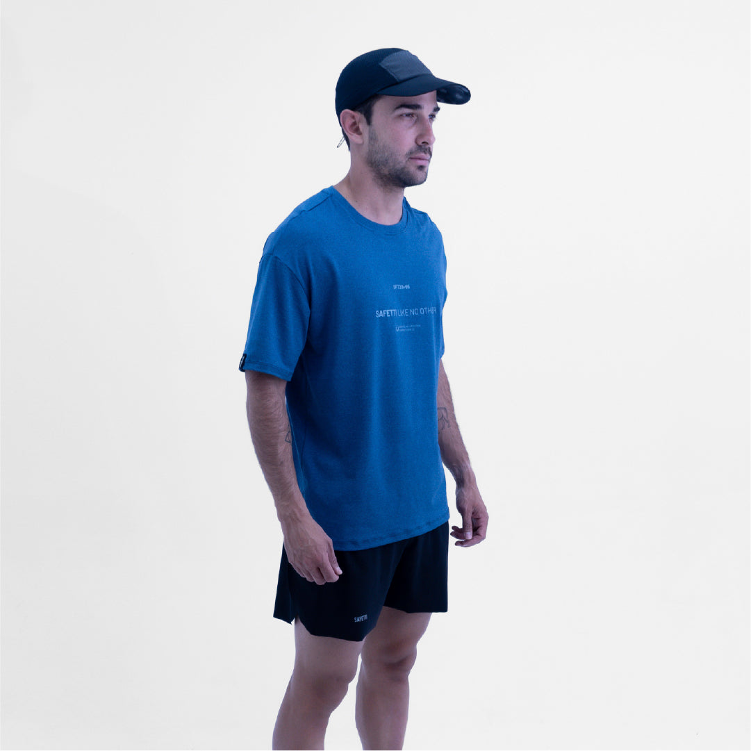 CAMISETA LIFESTYLE MANGA CORTA ROAM OVERSIZE BLUE PARA HOMBRE