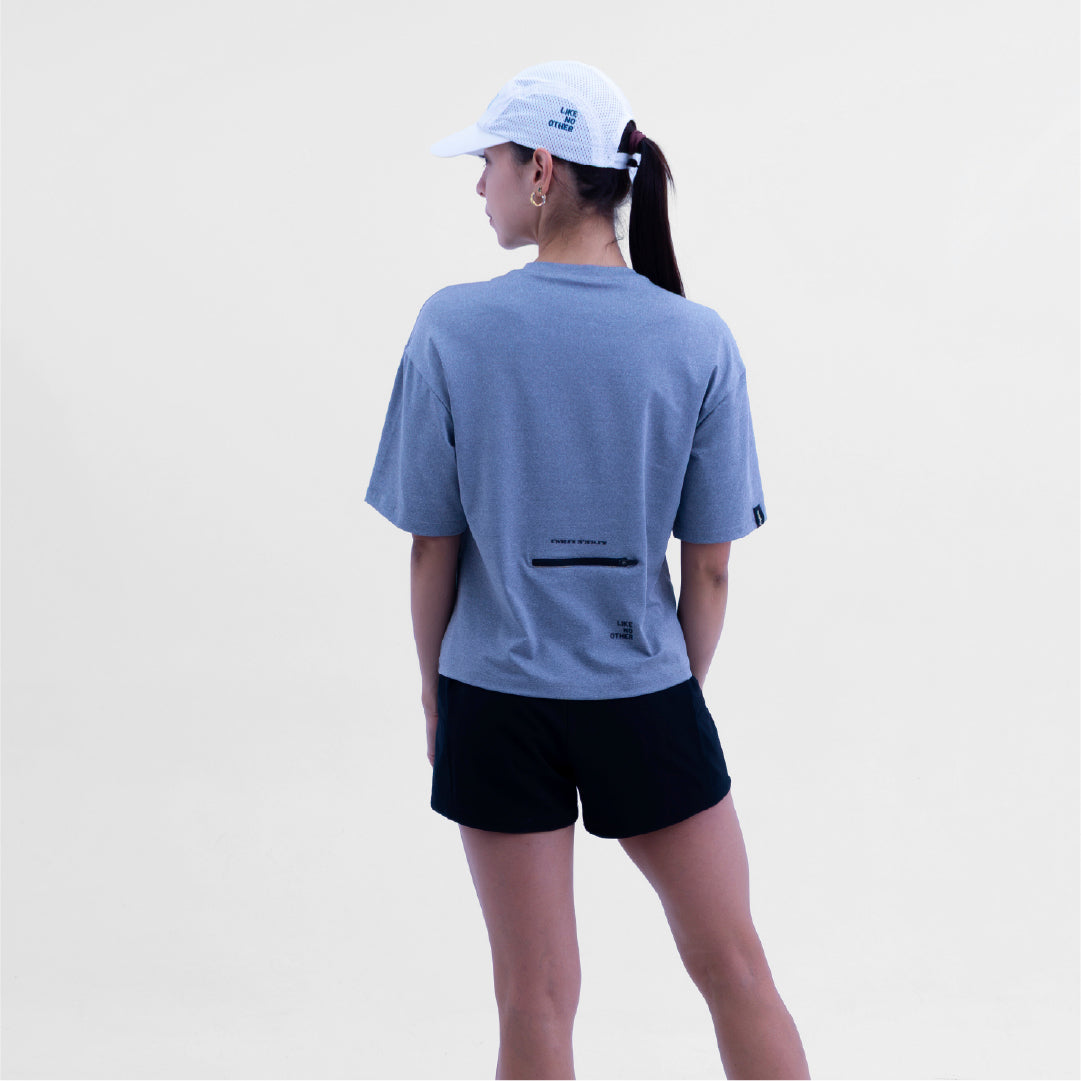 CAMISETA LIFESTYLE MANGA CORTA ROAM OVERSIZE GRAY PARA MUJER