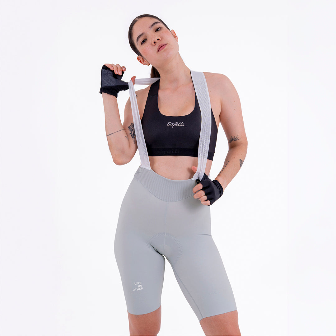 PANTALONETA CICLISMO TOSCANA SOLID 2.0 GRIS CLARO PARA MUJER
