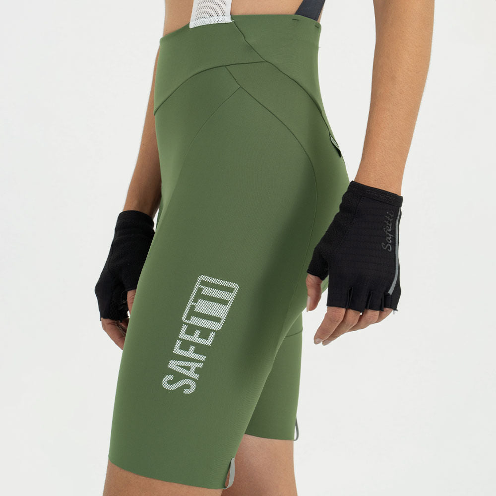 PANTALONETA CICLISMO CON CARGADERAS GIRONA OLIVA PARA MUJER