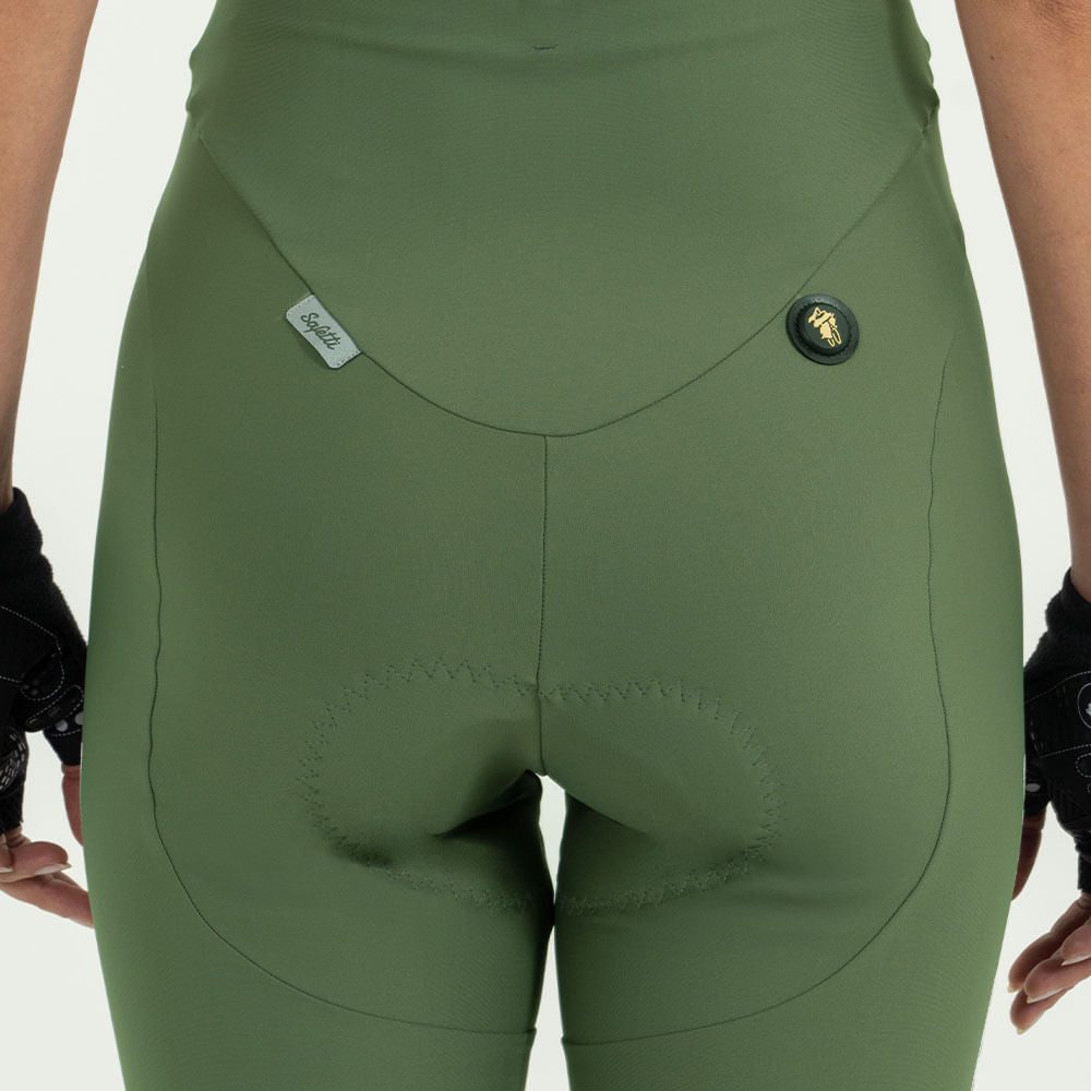 PANTALONETA CICLISMO CON CARGADERAS GIRONA OLIVA PARA MUJER