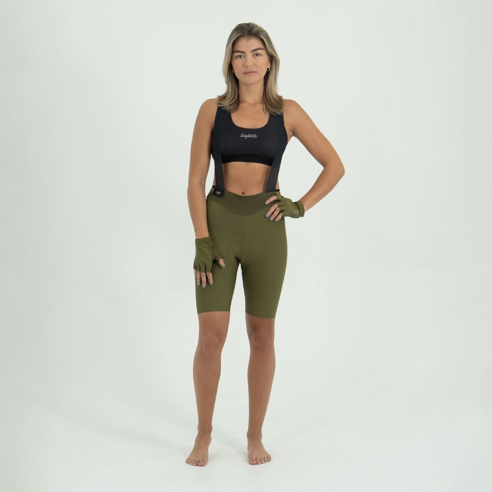 PANTALONETA CICLISMO CON CARGADERAS TOSCANA 2.0 + OLIVA PARA MUJER