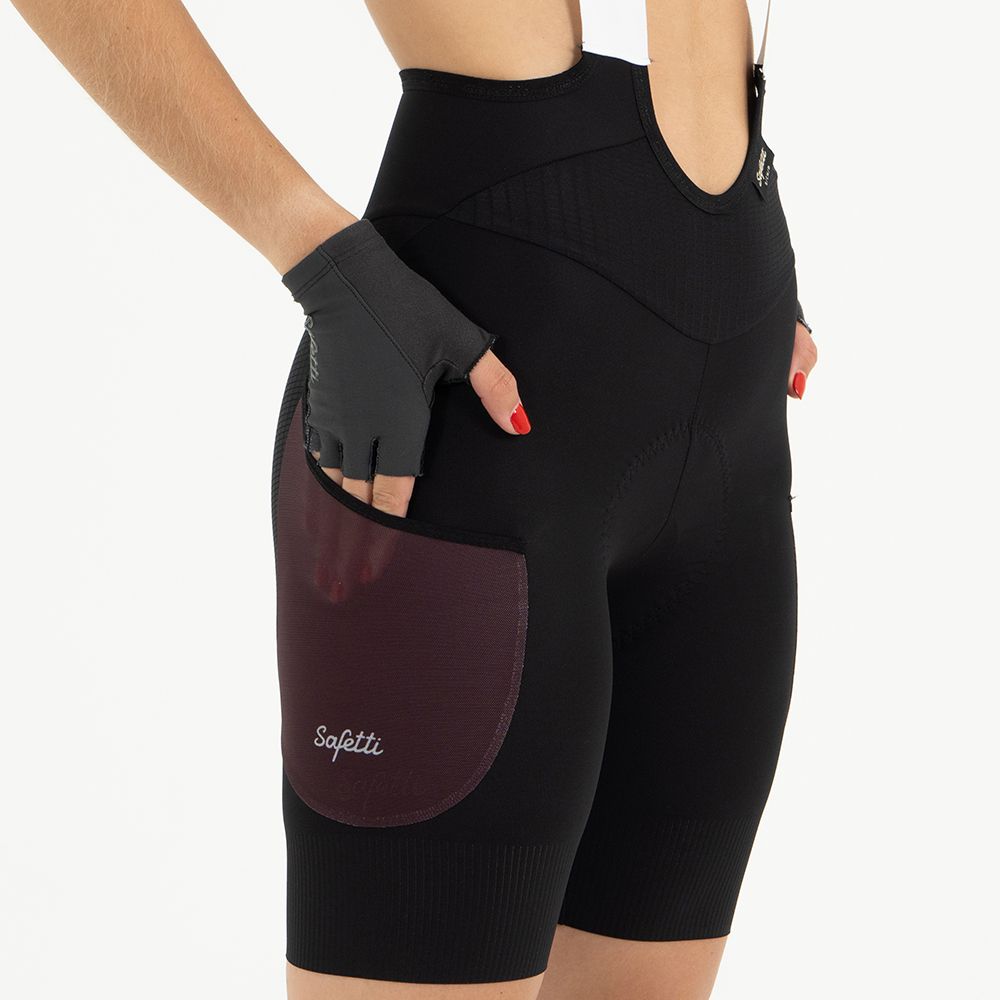 PANTALONETA CICLISMO CON CARGADERAS EVANS CARGO VINO PARA MUJER