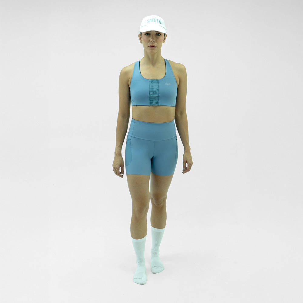 SHORT RUNNING TITAN CUT AZUL POLVO PARA MUJER