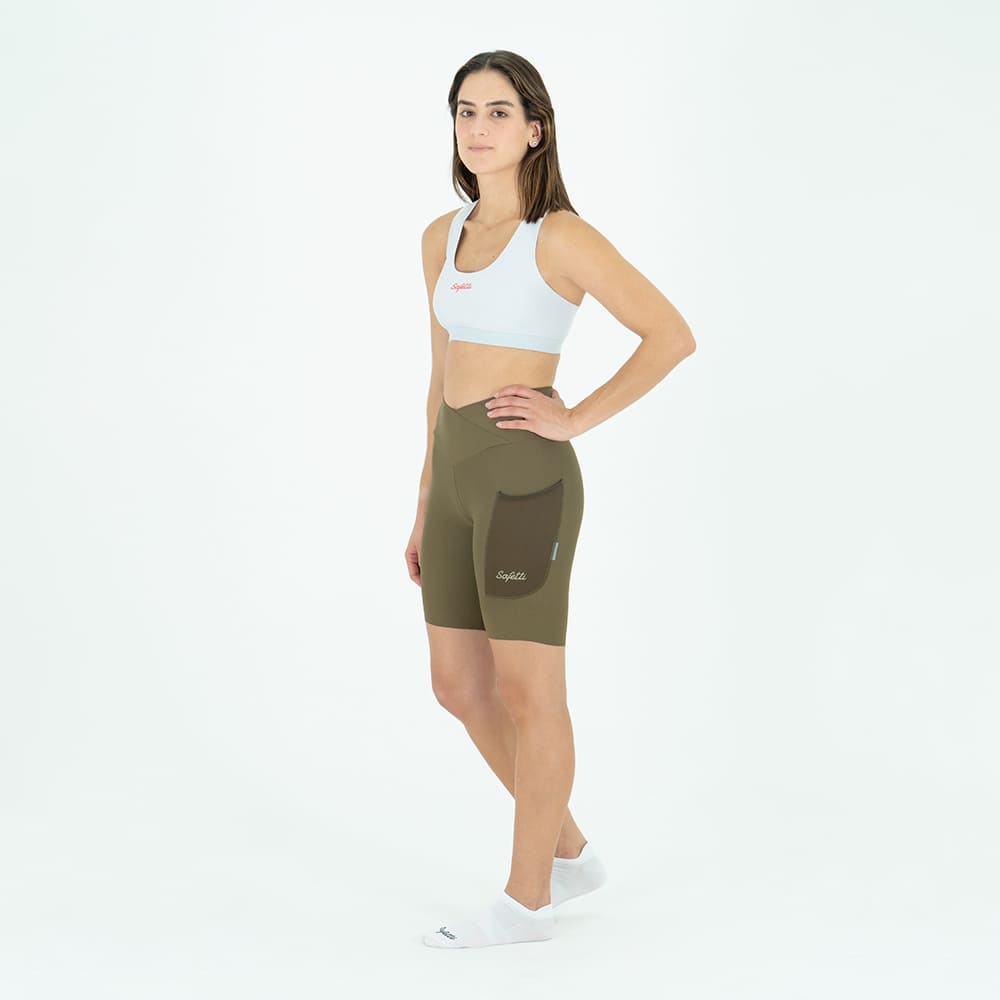 SHORT RUNNING TITÁN OLIVA PARA MUJER