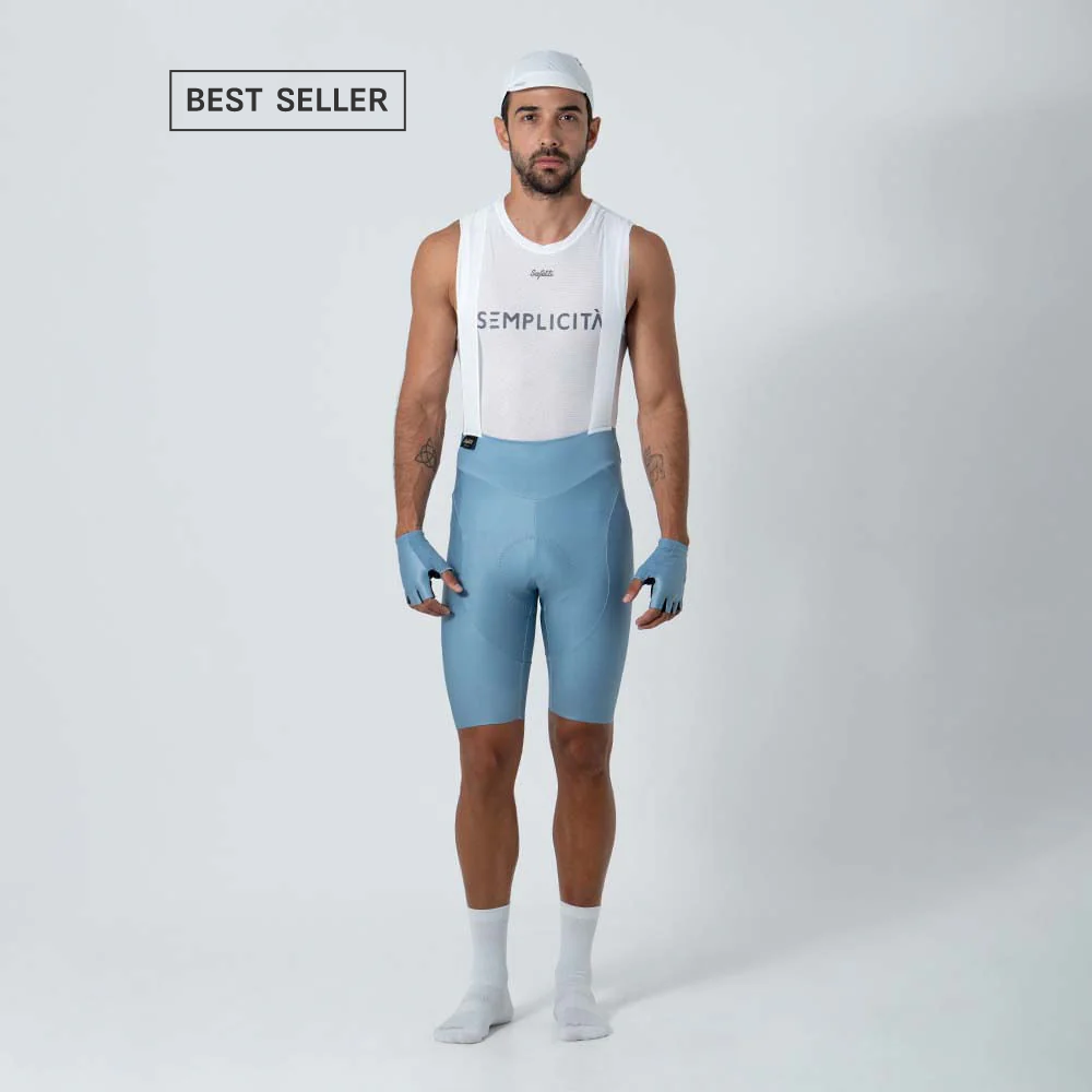 PANTALONETA CICLISMO GIRONA COLORS AZUL POLVO PARA HOMBRE